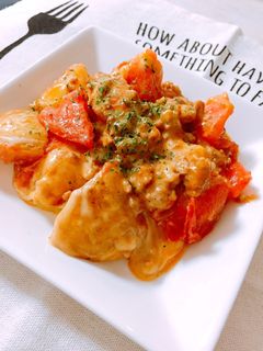 簡単!挽肉とジャガイモのトマトチーズ炒め-レシピのメイン写真