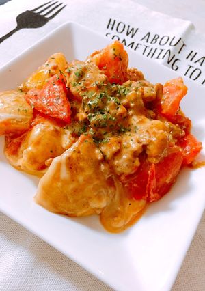 簡単！挽肉とジャガイモのトマトチーズ炒め-レシピのメイン写真