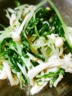 簡単!水菜とえのきのポン酢の胡麻和え♪-レシピのメイン写真