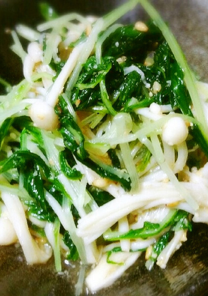簡単！水菜とえのきのポン酢の胡麻和え♪-レシピのメイン写真