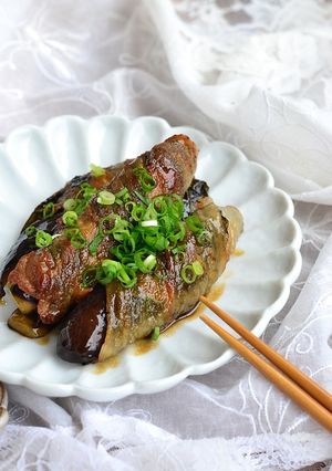 豚バラ肉となすの昆布巻き照り焼き-レシピのメイン写真