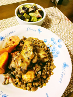 チキンとレンズ豆の赤ワイン煮込み*圧力鍋-レシピのメイン写真