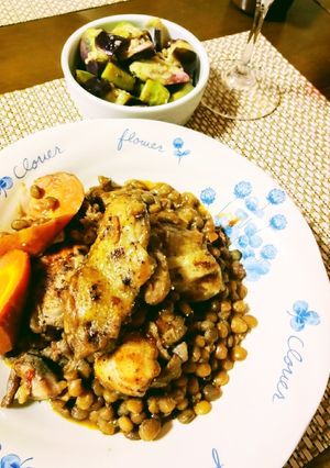 チキンとレンズ豆の赤ワイン煮込み＊圧力鍋-レシピのメイン写真