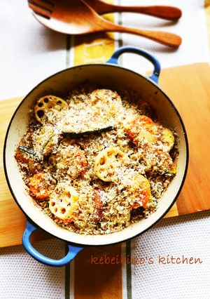 根菜のキノコ香しいチーズパン粉焼き-レシピのメイン写真