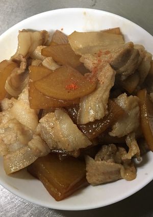 豚バラ大根。大根は薄めで時短♪-レシピのメイン写真