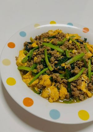 ほうれん草と卵のごまそぼろ炒め-レシピのメイン写真