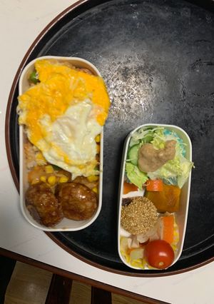 レンジピリ辛オイクリーム味オムライス弁当-レシピのメイン写真