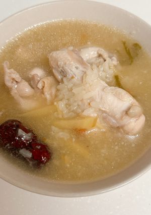 圧力鍋でホロホロ鶏手羽元の参鶏湯-レシピのメイン写真