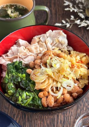 夏バテ＆腸活３色丼-レシピのメイン写真