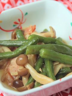 サヤインゲンとしめじの炒め煮-レシピのメイン写真