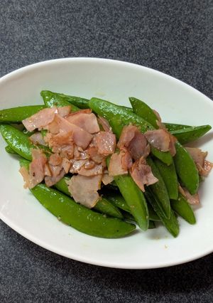 スナップエンドウのニンニクいしる炒め-レシピのメイン写真