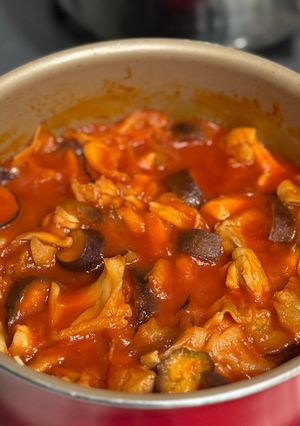 🍅鶏肉ナスキャベツのトマトソース煮込み-レシピのメイン写真