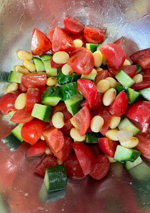 大豆サラダ🥗トマトとキューリで♪-レシピのメイン写真