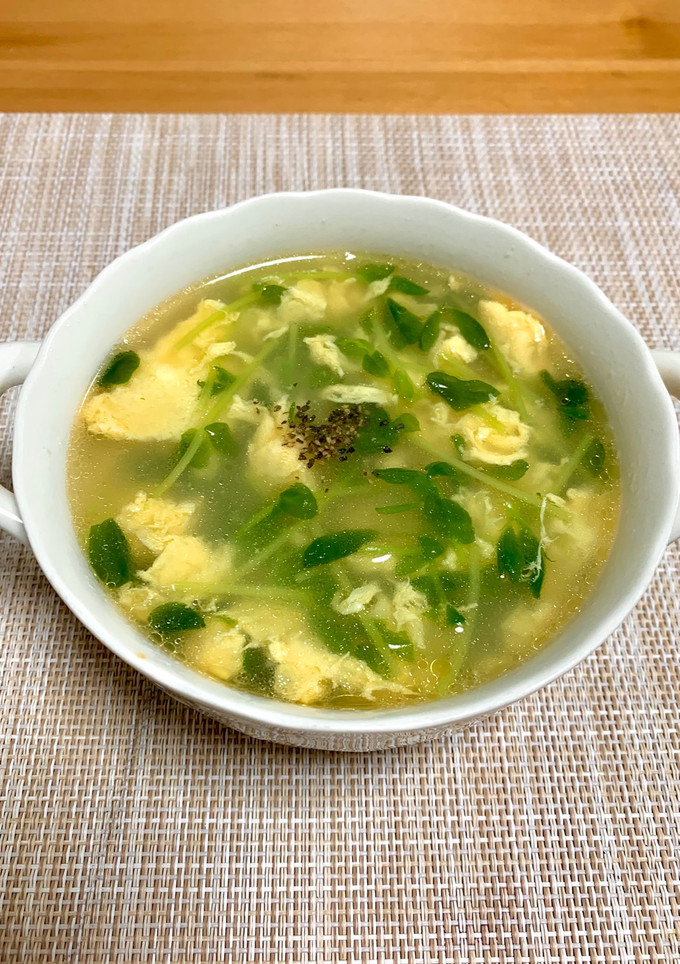 家計応援✨豆苗とたまごのスープ-レシピのメイン写真