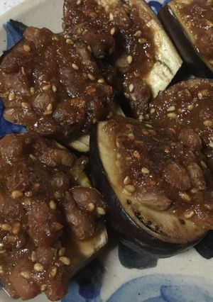 混ぜて焼くだけ！ナスの納豆田楽-レシピのメイン写真