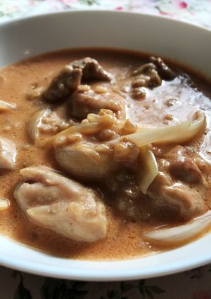 もち麦入り鶏肉と玉ねぎのトマトクリーム煮-レシピのメイン写真
