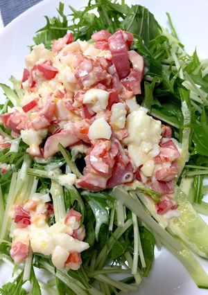 簡単タルタルドレッシングで水菜サラダ-レシピのメイン写真