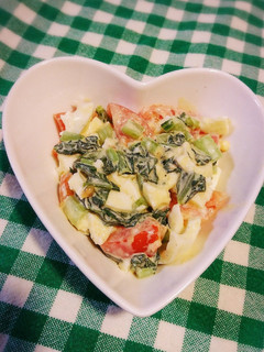トマトと小松菜の玉子サラダ-レシピのメイン写真