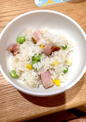 ブロックベーコンと枝豆の炊き込みご飯-レシピのメイン写真
