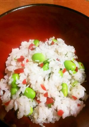枝豆と梅干とシラスとゴマDE混ぜご飯♪-レシピのメイン写真