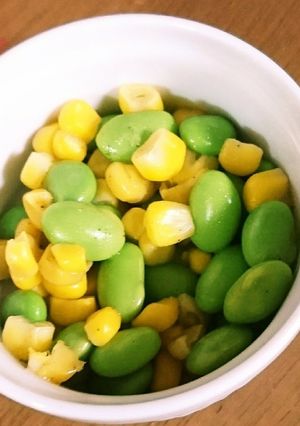 レンチンで簡単時短！枝豆とコーンバター！-レシピのメイン写真