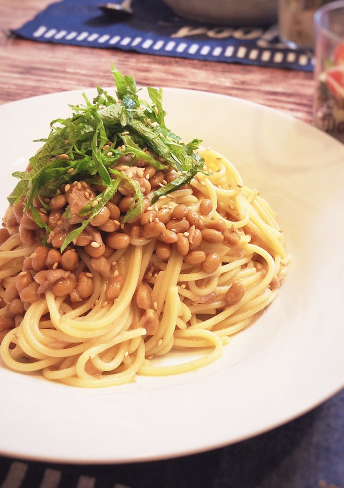 簡単！絶品♡納豆とツナの和風パスタ-レシピのメイン写真