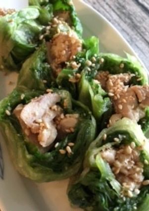 ゆで鶏のゆでレタス巻き-レシピのメイン写真