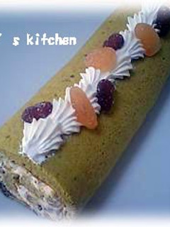 抹茶*甘納豆*きな粉の和風ロールケーキ-レシピのメイン写真