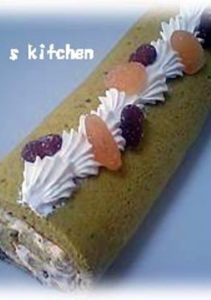 抹茶＊甘納豆＊きな粉の和風ロールケーキ-レシピのメイン写真