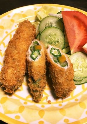 豚しゃぶリメイク☆野菜☆オクラ巻き-レシピのメイン写真