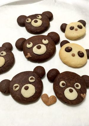 簡単♪くまさんとぱんだのかわいいクッキー-レシピのメイン写真