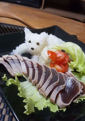 カツオのたたきサラダと大根おろし-レシピのメイン写真