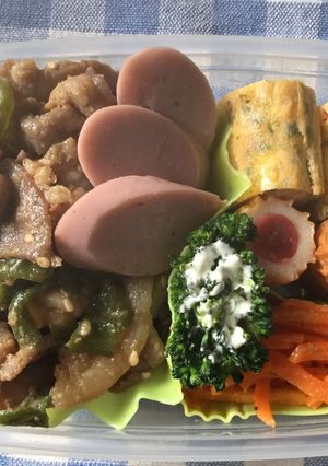 お弁当☆豚肉とピーマンの味噌炒め-レシピのメイン写真