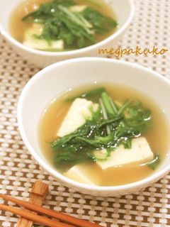 水菜と春菊のあったかスープ-レシピのメイン写真