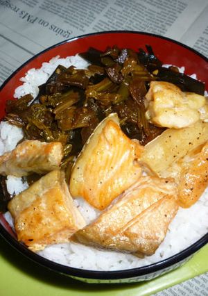 薫製サーモン＋セロリと羅臼昆布の佃煮丼-レシピのメイン写真