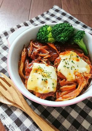 手を汚さず作る☆簡単煮込みハンバーグ。-レシピのメイン写真