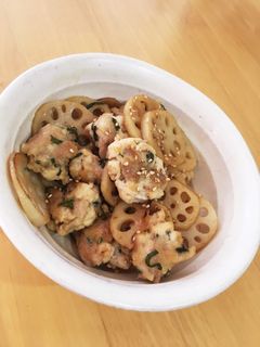レンコンと鳥つくねの甘辛炒め-レシピのメイン写真