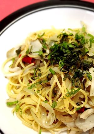 フライパンひとつで松茸風まいたけのパスタ-レシピのメイン写真