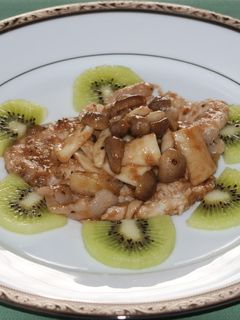 豚の生姜焼き肉ときのこのキウイソテー-レシピのメイン写真