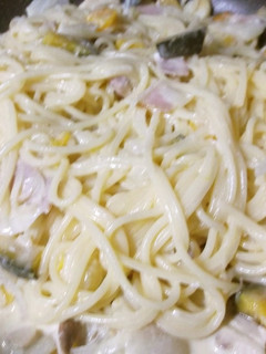かぼちゃとベーコンのクリームパスタ-レシピのメイン写真