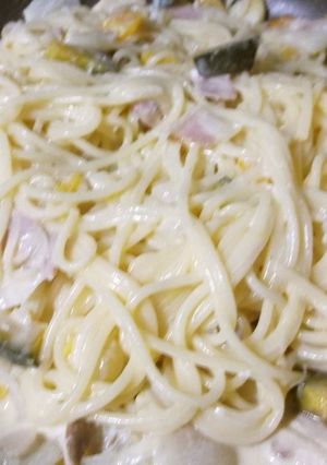 かぼちゃとベーコンのクリームパスタ-レシピのメイン写真