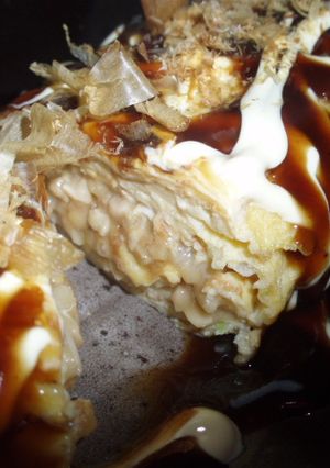 納豆卵焼き☆お好み焼きソースで！-レシピのメイン写真