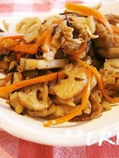 れんこんとひじきの煮物~♪♪-レシピのメイン写真