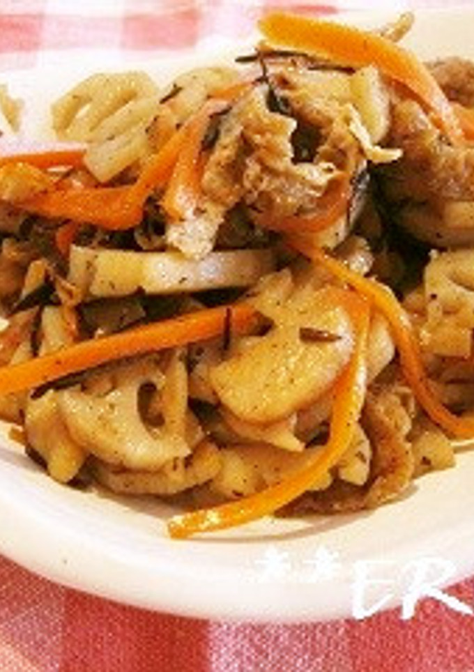 れんこんとひじきの煮物～♪♪-レシピのメイン写真