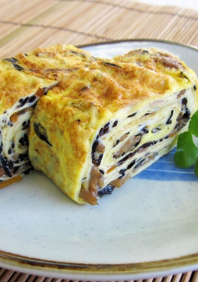ひじきとえのきのしその香の卵焼き-レシピのメイン写真