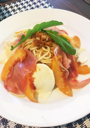 合う！簡単、桃のパスタ☻-レシピのメイン写真