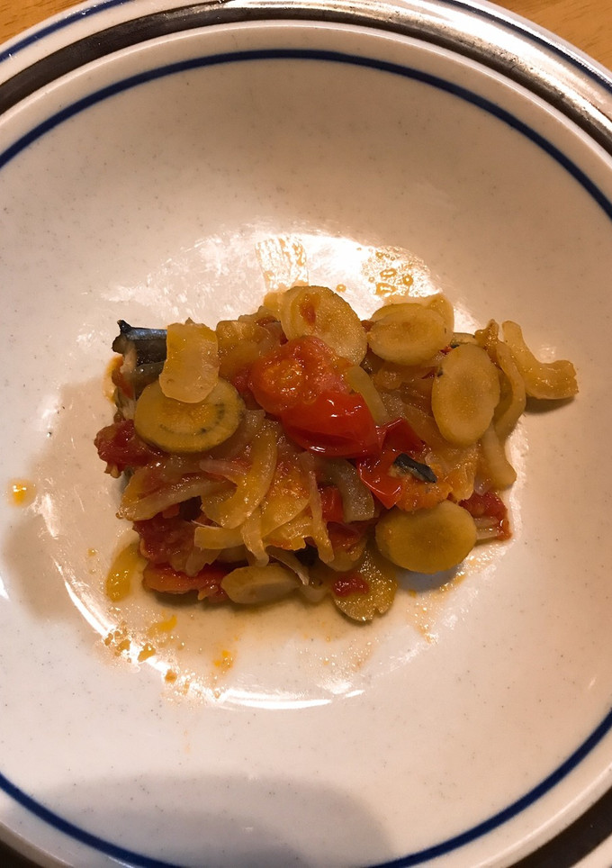 鯖とごぼうのトマト煮込み-レシピのメイン写真