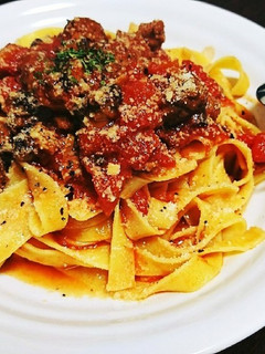 牛すじとミートボールのトマトパスタ-レシピのメイン写真