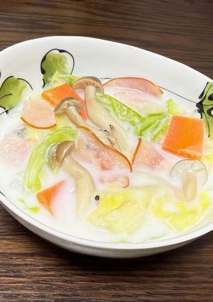簡単：具だくさん野菜の牛乳スープ-レシピのメイン写真
