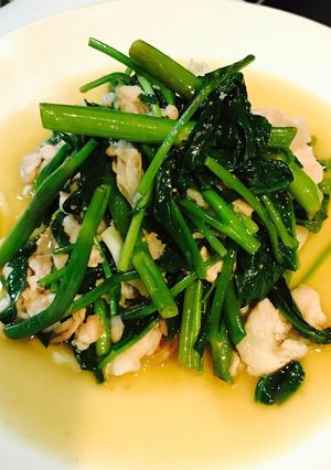 北新地某店で食べた 空芯菜炒め〜w！！-レシピのメイン写真